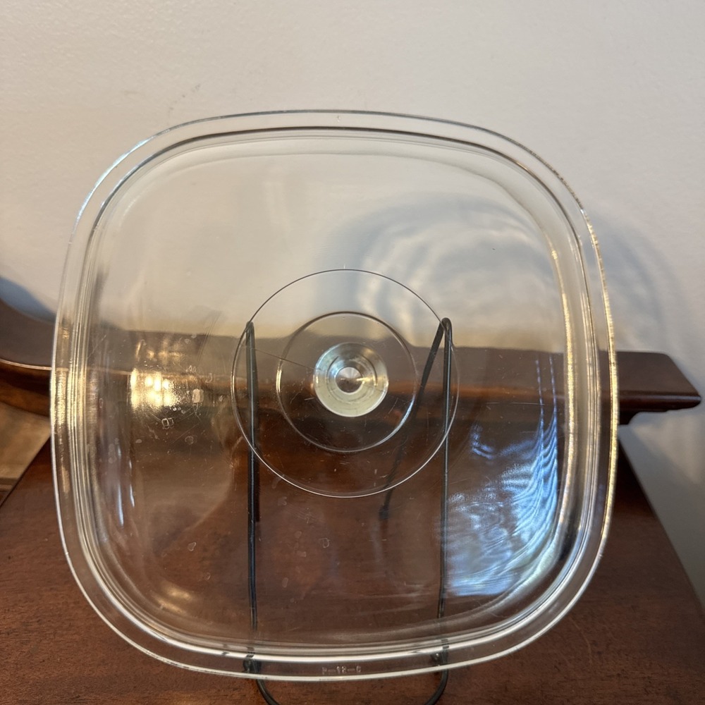 P-12-C Vintage Pyrex Glass Square Replacement Domed Casserole Lid